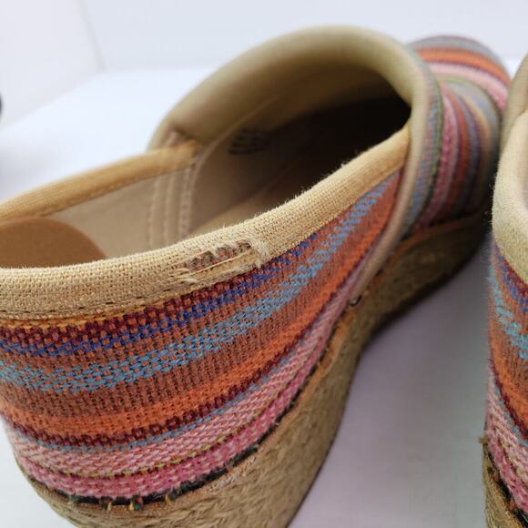 Dansko Vegan Womens Size EU 36 US 5.5-6 Striped Multi Slip On Work Clog Shoes - Picture 11 of 13